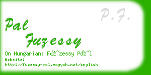 pal fuzessy business card